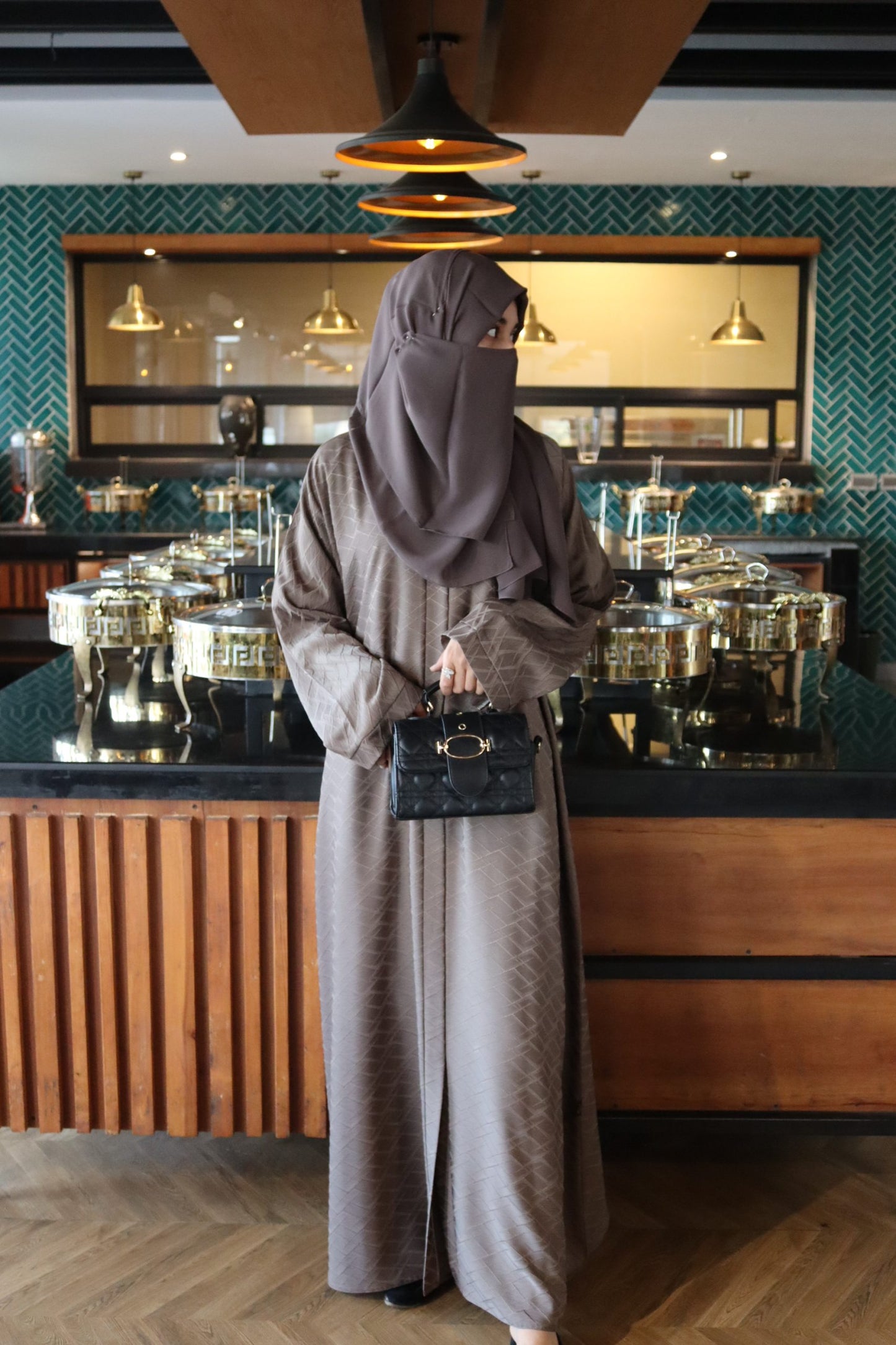 Abaya With A-Line Structured Silhouette AREEJ'S 671-A02