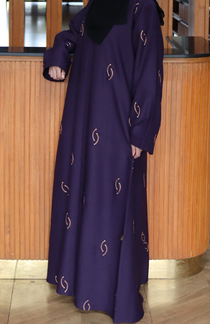 Deep Purple With Embroidery & Stone Work SANAZ'S 674-268