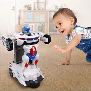 Transformer Robot Car Toy With Lights & Sound For Kids
